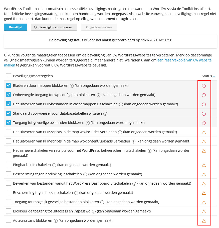 Wordpress slecht / niet goed beveiligd